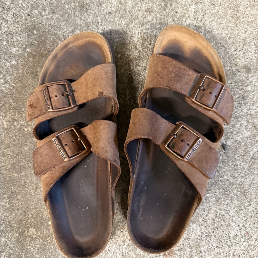 Brown Birkenstock Leather Sandals